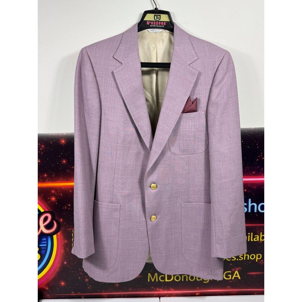 Vintage Alexander Julian Colours Lavender Blazer Sport Coat Mens USA Derby Prom